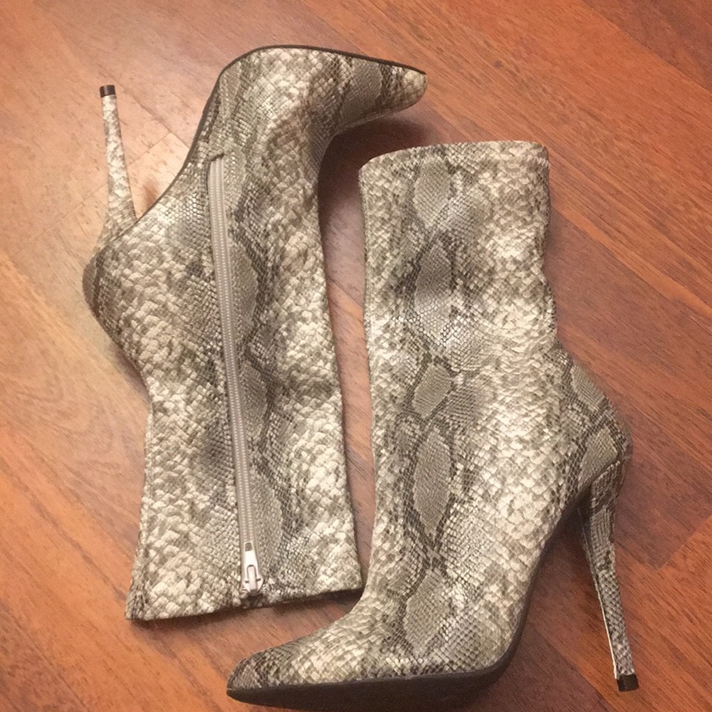 Snake print boots
